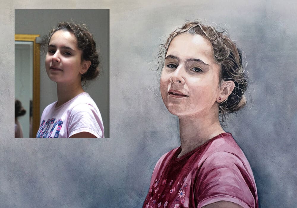 Hand painted Portraits from Photos UK Commission a portrait